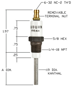 Auburn 3/16" Igniter Flame Rod Plug Assembly W27731 New 