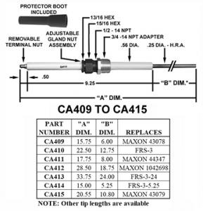 CA410 FLAME ROD REPLACES FRS-3