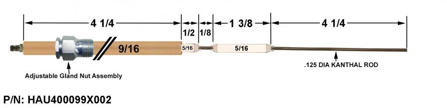 HAU400099X002 FLAME ROD REPL HAUCK 400099X002 HAU400099X002 FLAME ROD REPL HAUCK 400099X002