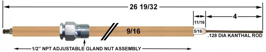 HAU55908X020  HAUCK REPLACEMENT FLAME ROD 55908X020 HAU55908X020  HAUCK REPLACEMENT FLAME ROD 55908X020