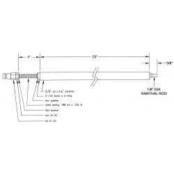 ADVBAK-72 WESTWOOD IGNITOR 72" X 3/8 OD INSULATOR W/3/8" KANTHAL TIP - DWG#: WP-05-02-08-03 / XX2540 ADVBAK-72 WESTWOOD IGNITOR 72" X 3/8 OD INSULATOR W/3/8" KANTHAL TIP - DWG#: WP-05-02-08-03 / XX2540