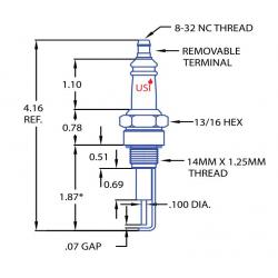 P5022 Igniter 14MM X 1.25MM / REPL 16927 / 23739 / F-121508 P5022 Igniter 14MM X 1.25MM / REPL 16927 / 23739 / F-121508