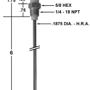 CA434 FLAME ROD REPLACES FRS-4-6