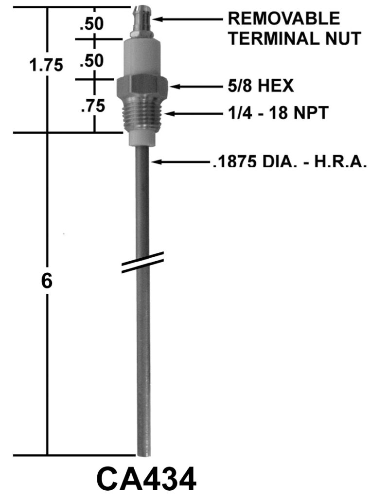 CA434 FLAME ROD REPLACES FRS-4-6