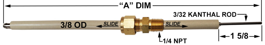 EC100629  FLAME ROD REPL ECL 100629 1/4"NPT OAL = 43 1/2"