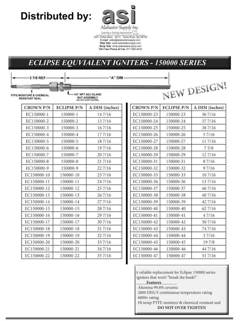 EC150000-9 ELECTRODE REPL ECL 150000-9 O.A.L. = 26.8" (26 13/16")