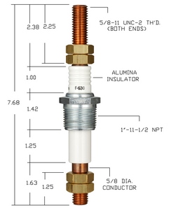 F-630 AUBURN FEED-THROUGH ELECTRODE