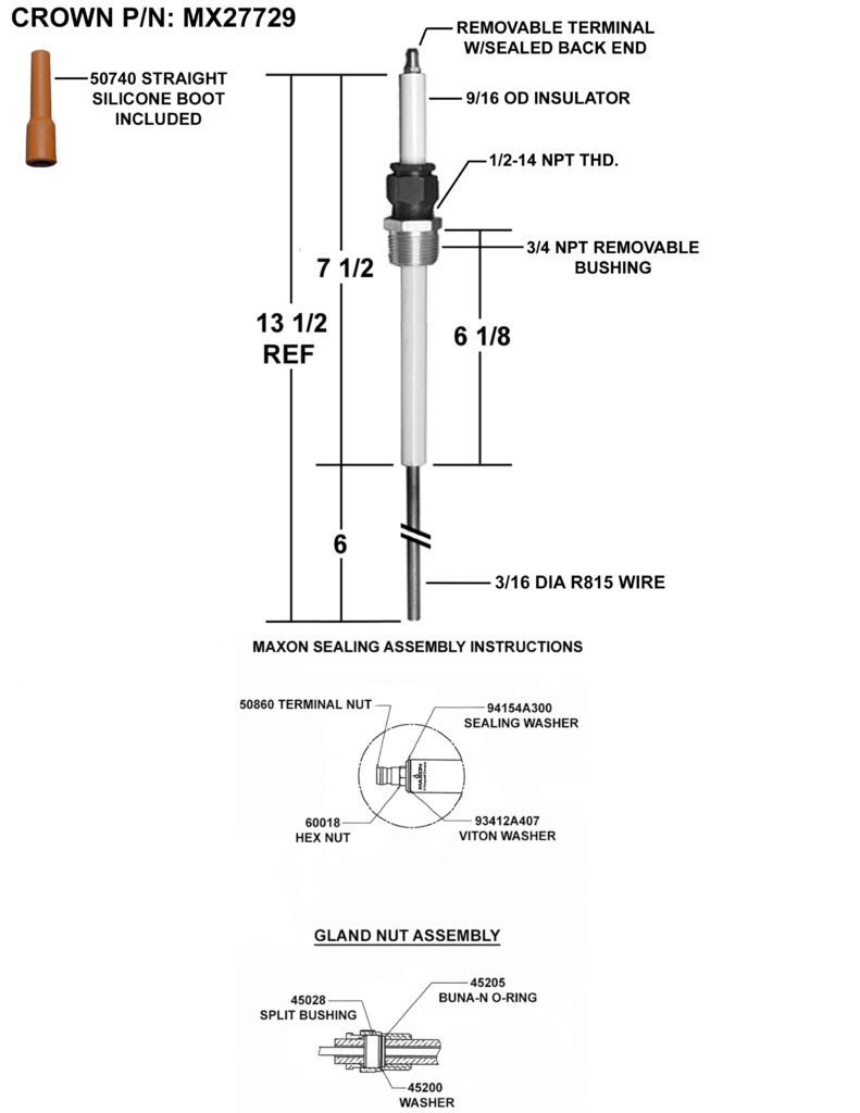 MX27729 FLAME ROD / REPLACES MAXON 27729 - SEALED UNIT