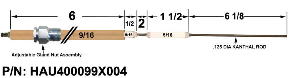 HAU400099X004 FLAME ROD REPL HAUCK 400099X004