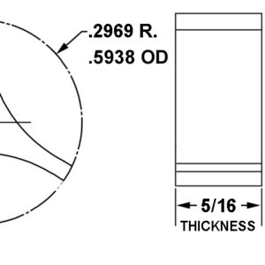 17415 STAR CERAMIC .601 DIA. STAR (3) POINTS
